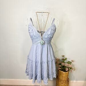 Stunning vintage y2k style periwinkle babydoll sundress